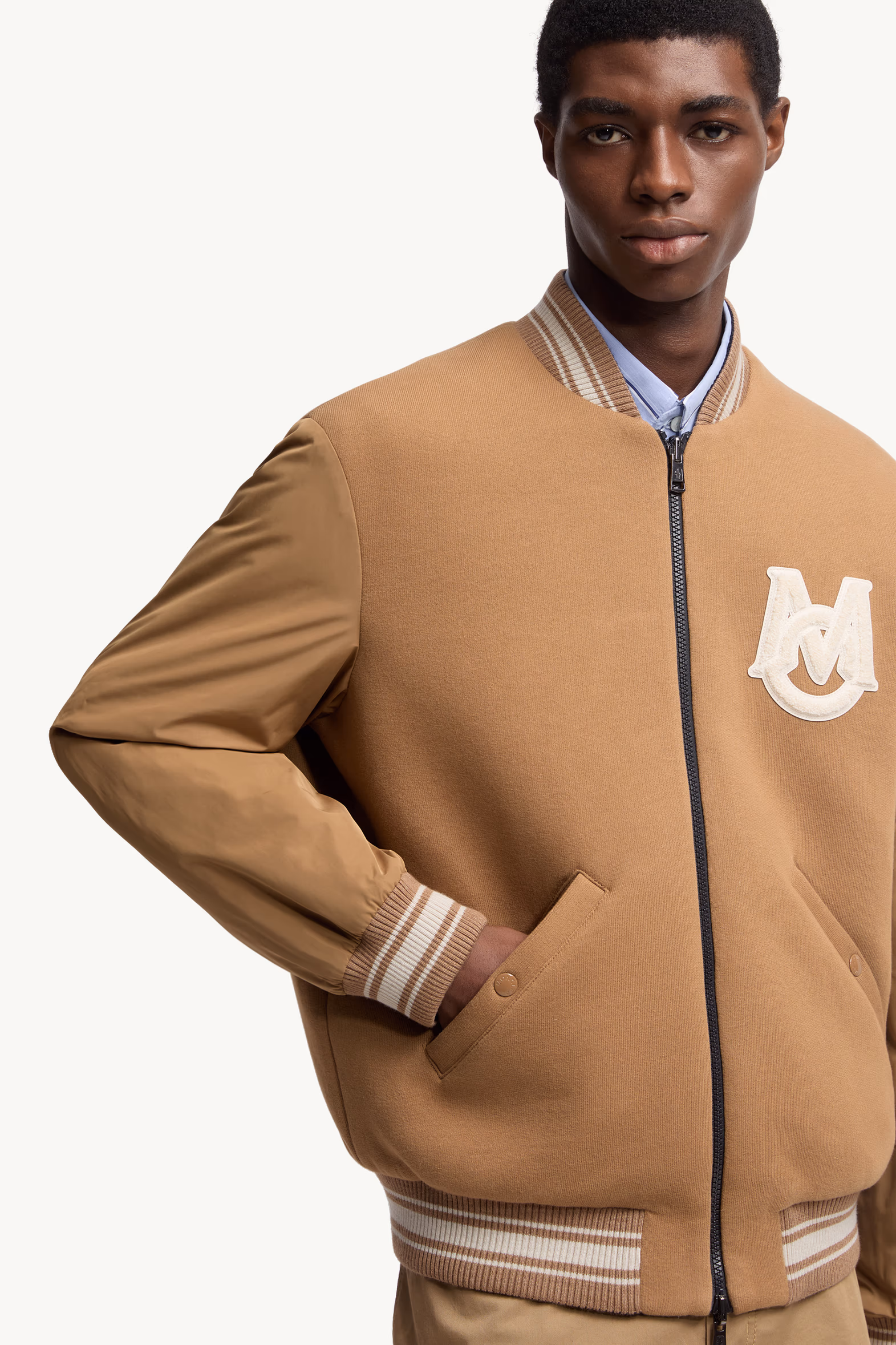 Vennes Reversible Down Bomber Jacket Men Camel Beige Moncler 8